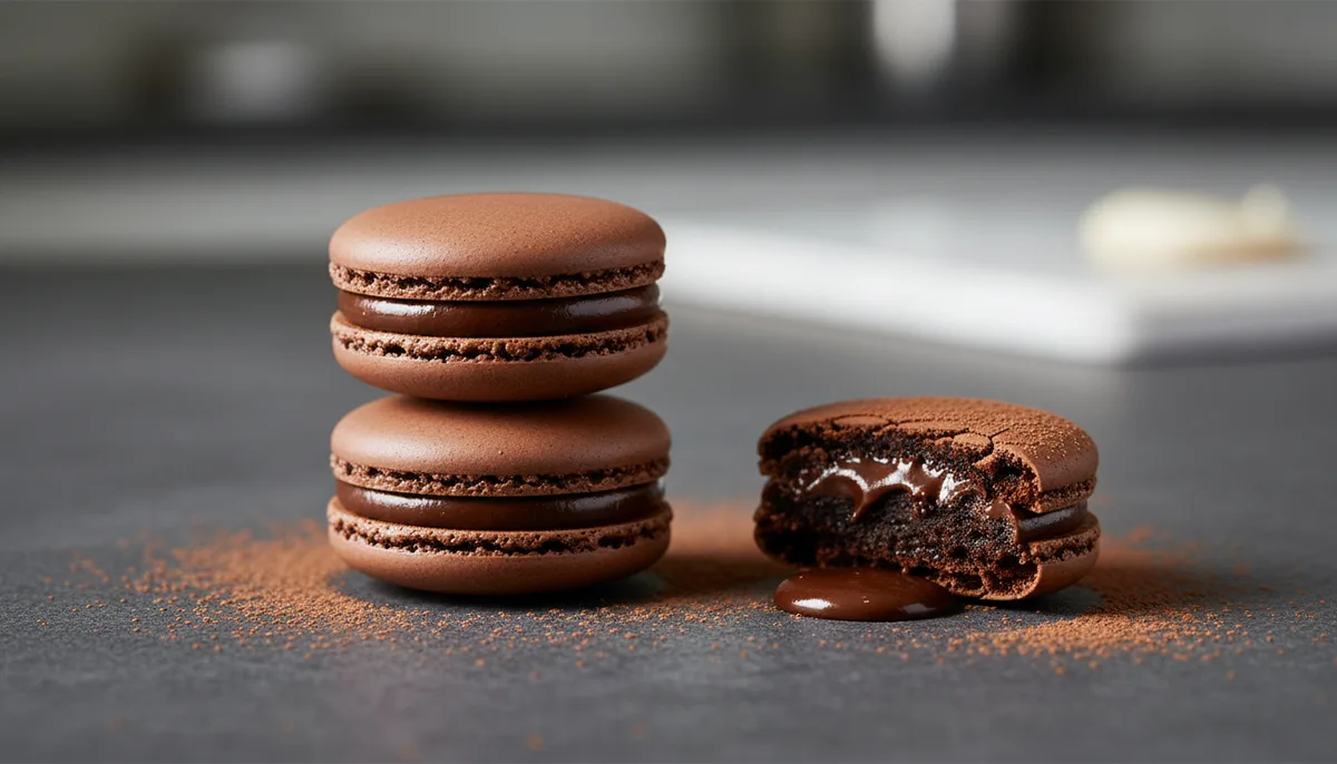 Macaron chocolat Cyril Lignac : recette ganache intense et coques cacaotées