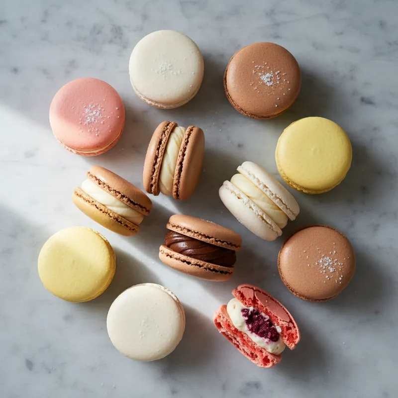 Recette de macarons : garnitures vanille, chocolat, framboise et techniques de coloration