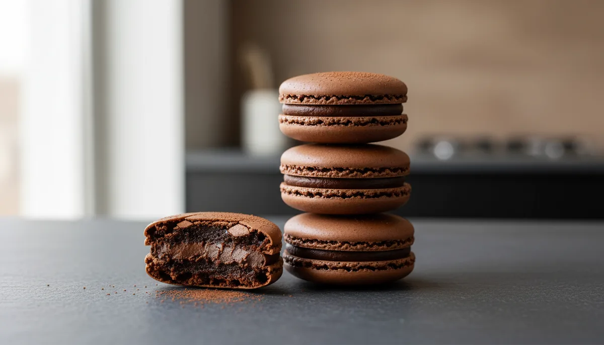 Recette de macarons chocolat : coques croustillantes et ganache onctueuse